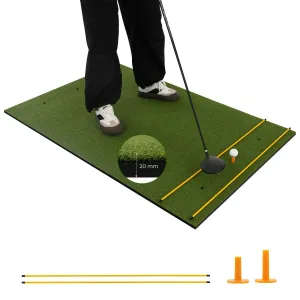 20 mm Golf Hitting Mat Includes 2 Rubber Tees and 2 Alignment Sticks-S