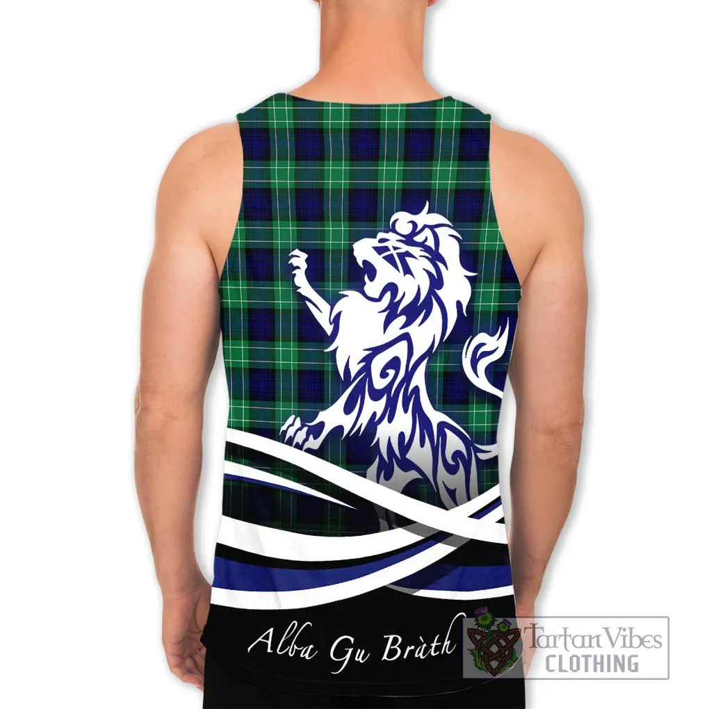 Abercrombie Tartan Men's Tank Top with Alba Gu Brath Regal Lion Emblem