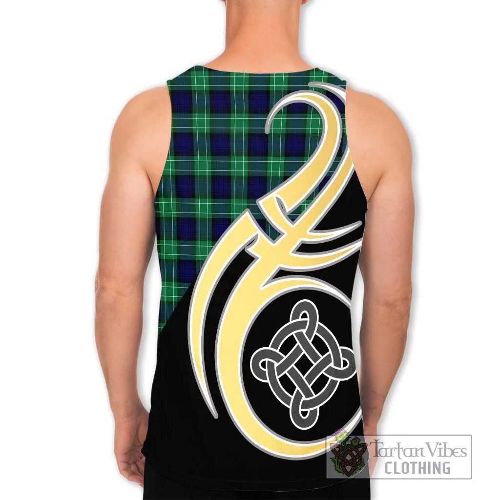 Abercrombie Tartan Men's Tank Top with Family Crest and Celtic Symbol Style