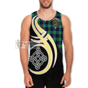 Abercrombie Tartan Men's Tank Top with Family Crest and Celtic Symbol Style