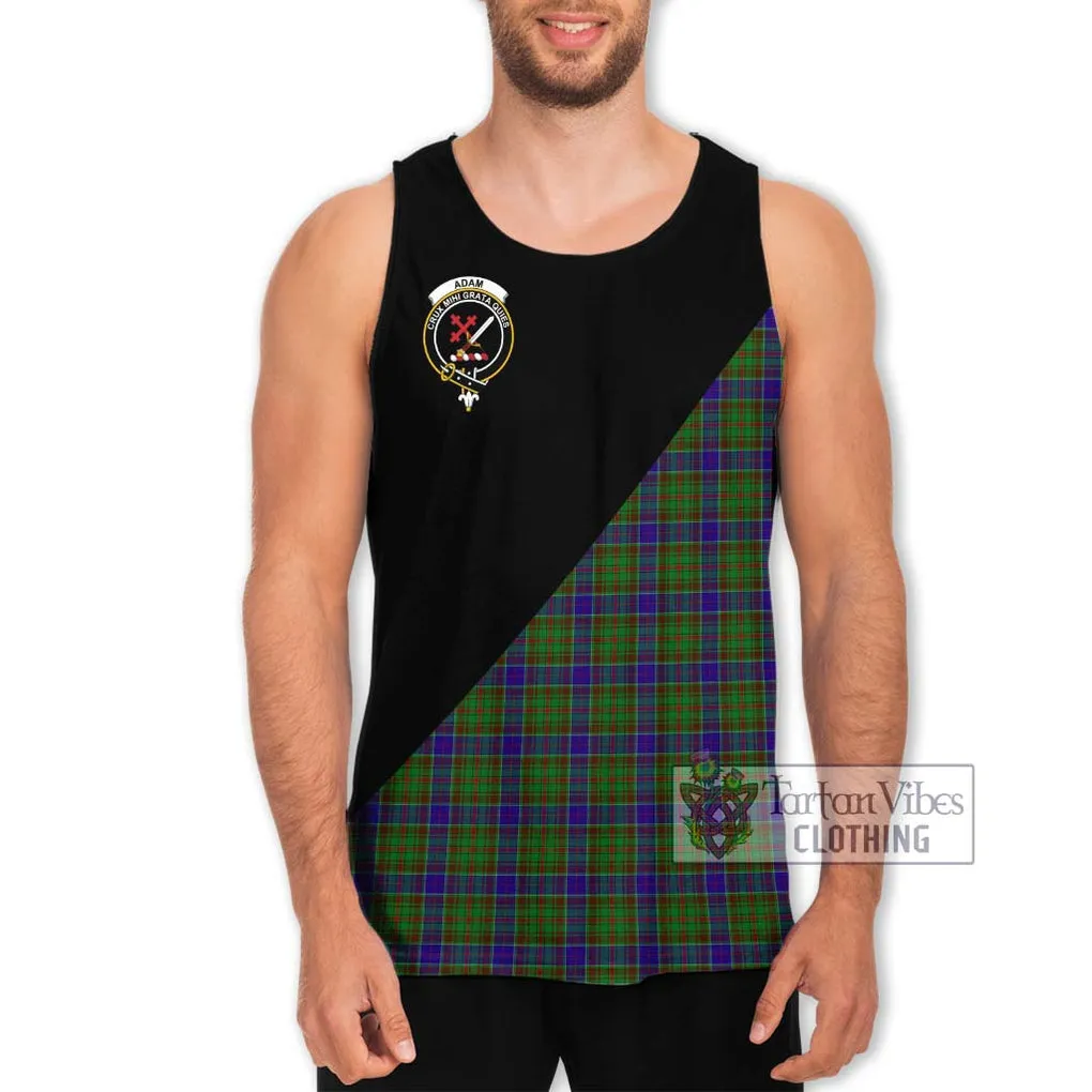 Adam Tartan Men's Tank Top with Family Crest and Military Logo Style