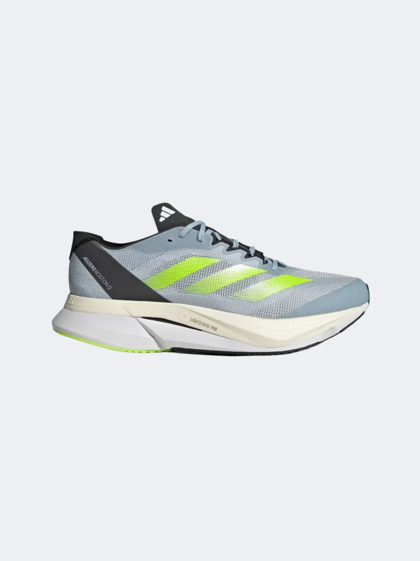 Adidas Adizero Boston 12 Men Running Shoes Wonder Blue /Lemon