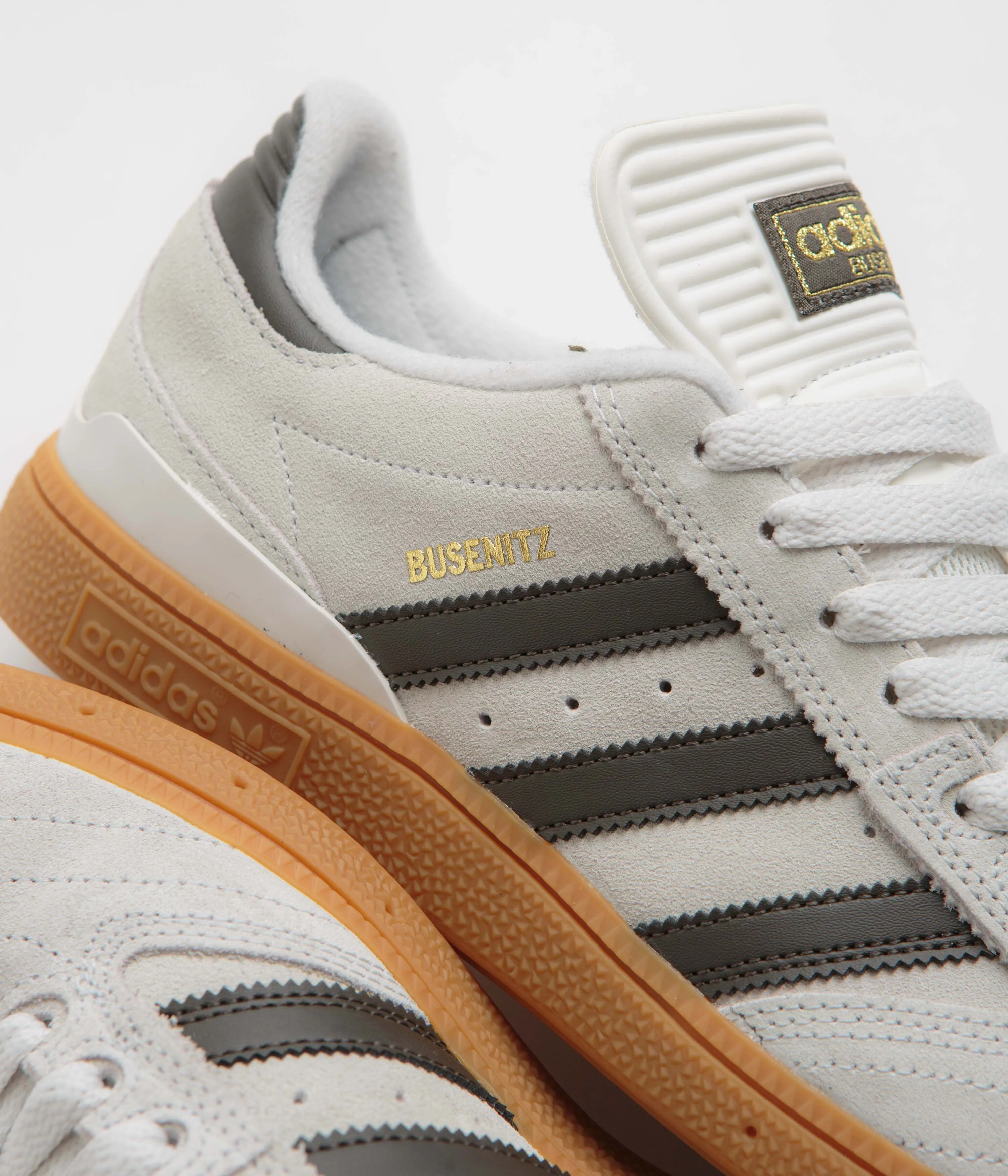 Adidas Busenitz Shoes - Crystal White / Shadow Olive / Gum