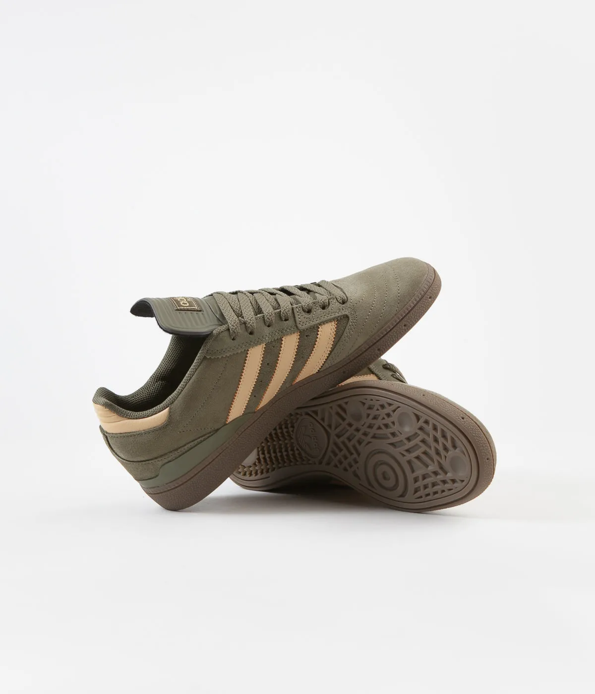 Adidas Busenitz Shoes - Raw Khaki / Glow Orange / White