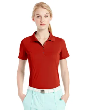 Adidas Women's Puremotion Solid Golf Button Up Short Sleeve Jersey Polo, Several Colors