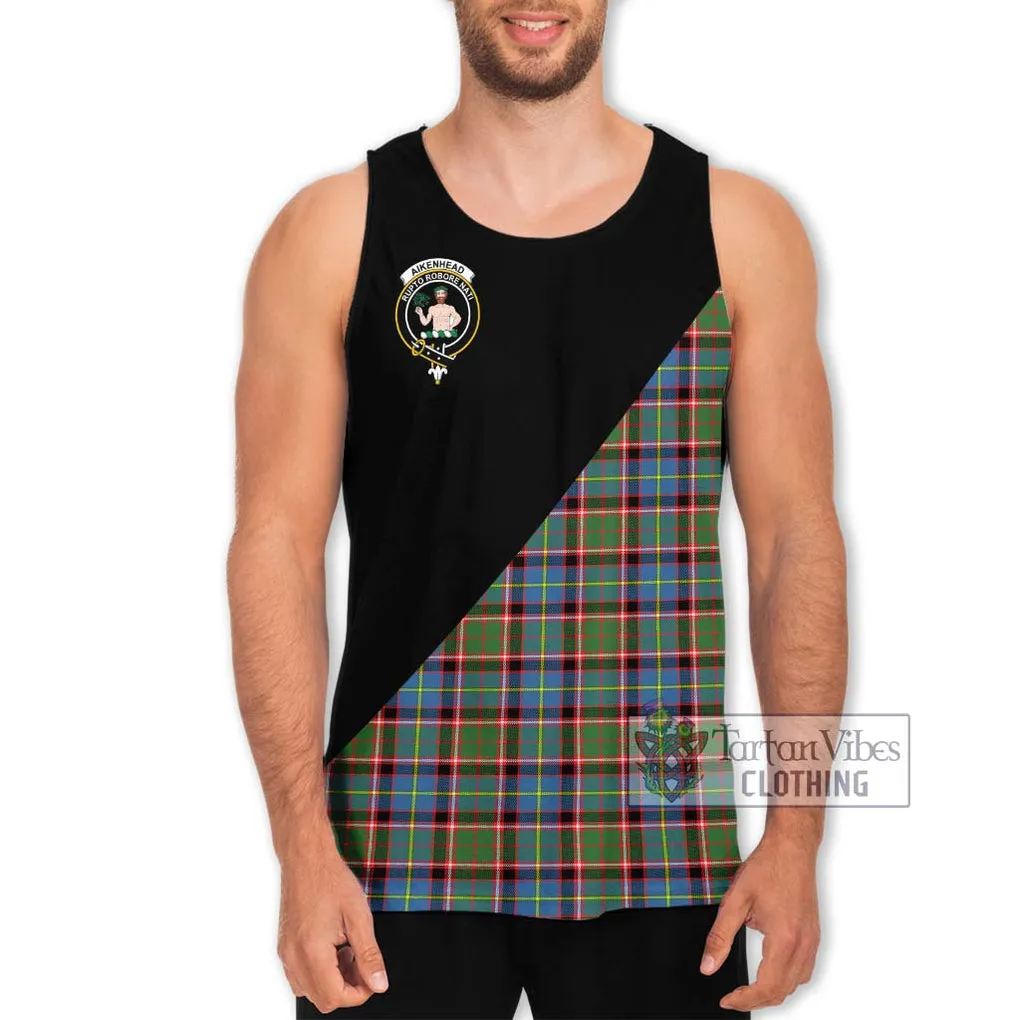 Aikenhead Tartan Men's Tank Top with Family Crest and Military Logo Style