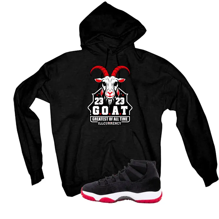 Air Jordan 11 Bred Velvet Black T-Shirt (GOAT 23)| illcurrency