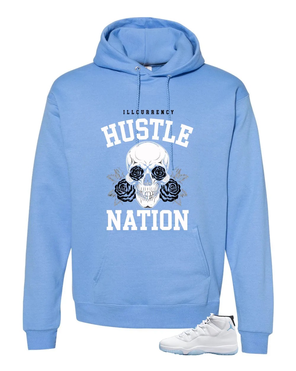 Air Jordan 11 Legend Blue Carolina Blue T-Shirt (Hustle Nation)| illcurrency