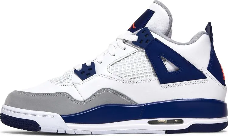 Air Jordan 4 GS Deep Royal Blue sneakers, white