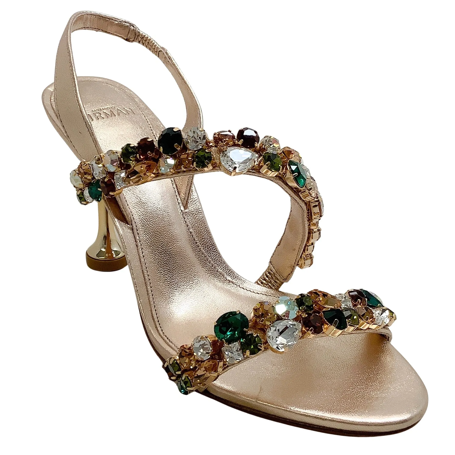 Alexandre Birman Gold Multi Crystal Betina 85 Sandals