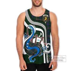 Allison Tartan Men's Tank Top with Epic Bagpipe Style