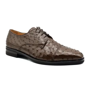 Andrea Ostrich Quill Lace Up in Brown by Zelli Italia