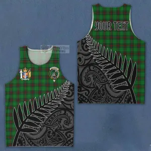 Anstruther Crest Tartan Men's Tank Top with New Zealand Silver Fern Half Style