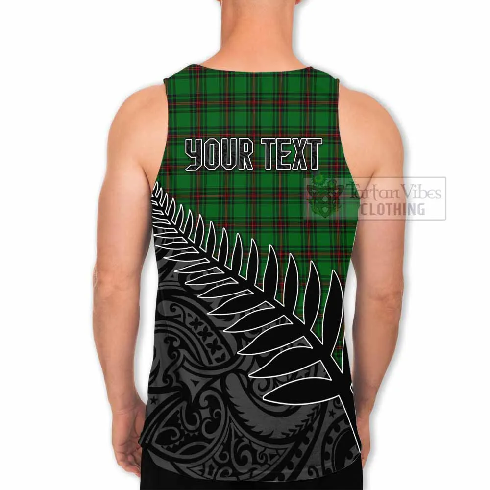 Anstruther Crest Tartan Men's Tank Top with New Zealand Silver Fern Half Style