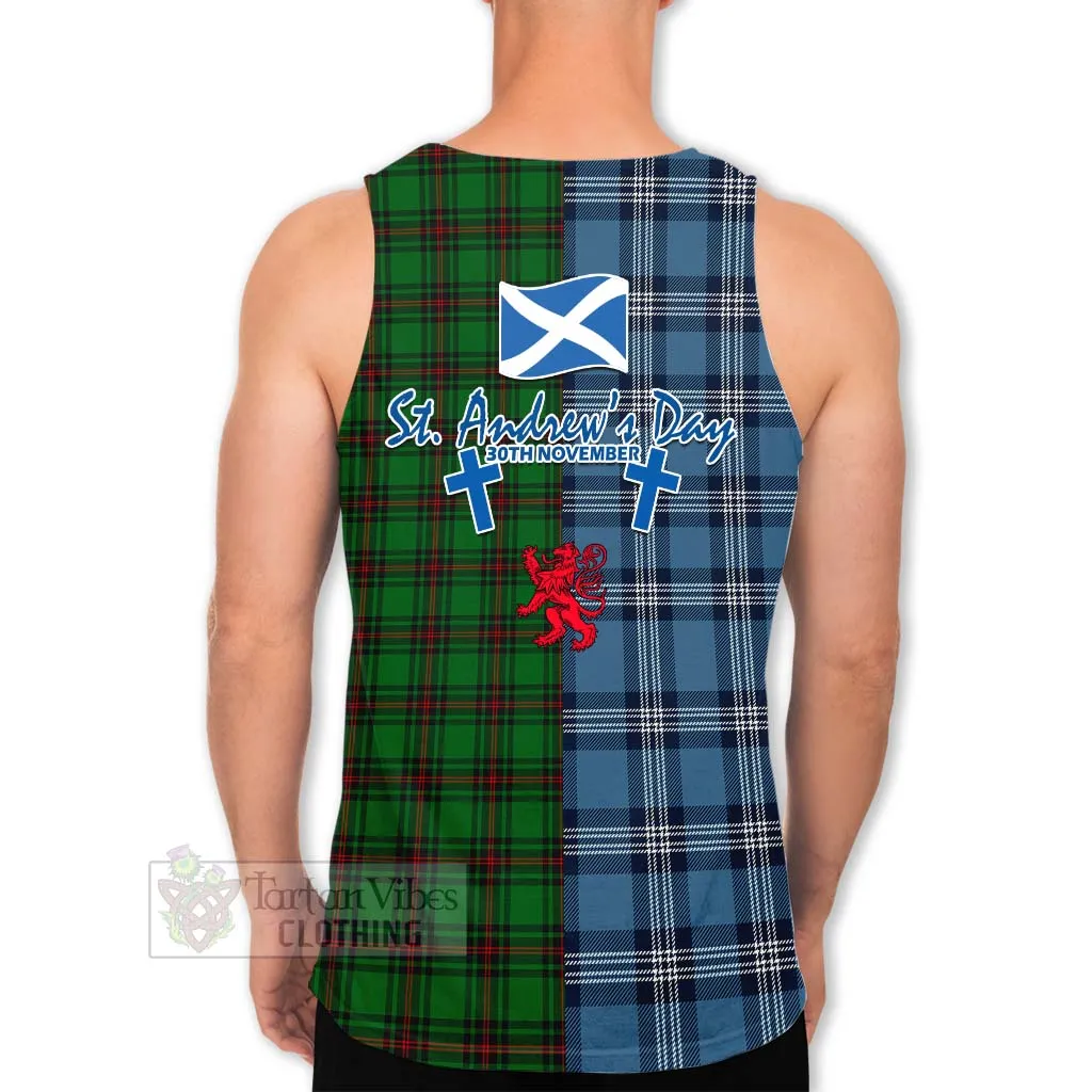 Anstruther Tartan Men's Tank Top Happy St. Andrew's Day Half Tartan Style