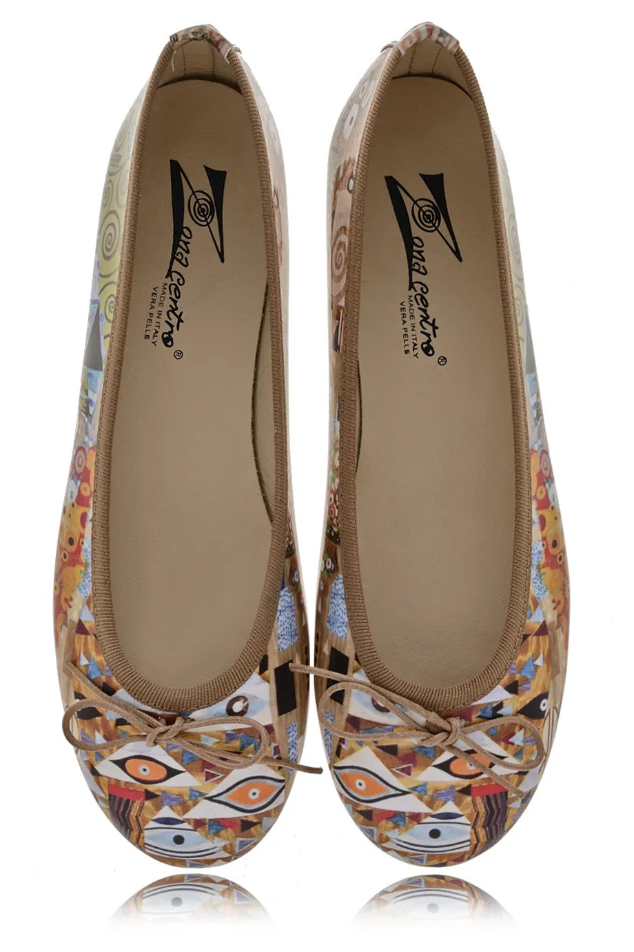 ANTONELLA KLIMT Beige Printed Ballerinas