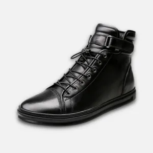 AntoniosClothing Genuine Leather Black High-Shoes