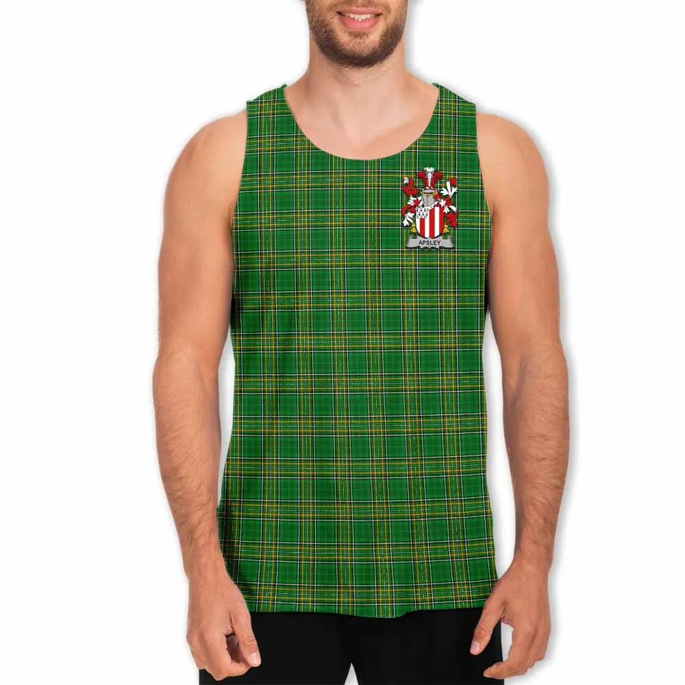 Apsley Irish Clan Tartan Men's Tank Top with Coat of Arms