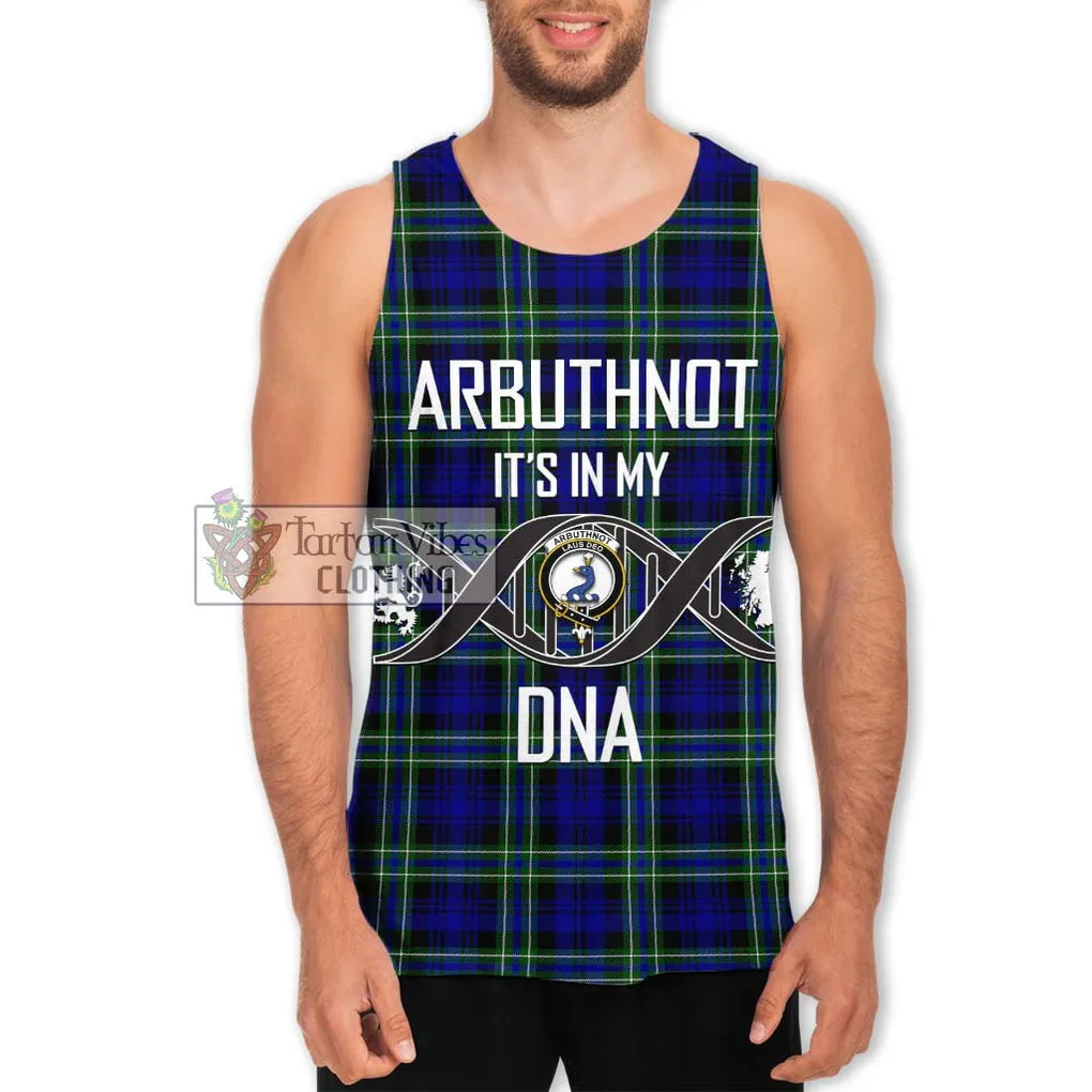 Arbuthnot Modern Tartan Men's Tank Top with Family Crest DNA In Me Style