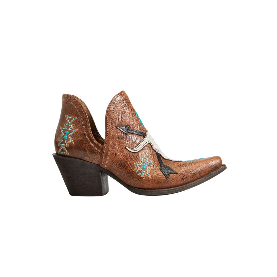 Ariat Women's Encore Southwestern Cognac Snip Toe Booties