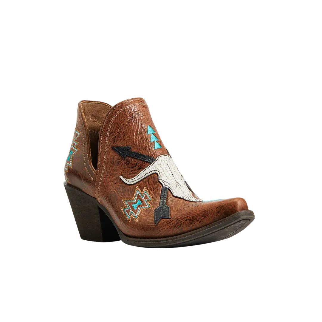 Ariat Women's Encore Southwestern Cognac Snip Toe Booties