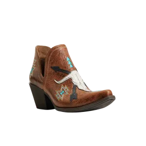 Ariat Women's Encore Southwestern Cognac Snip Toe Booties