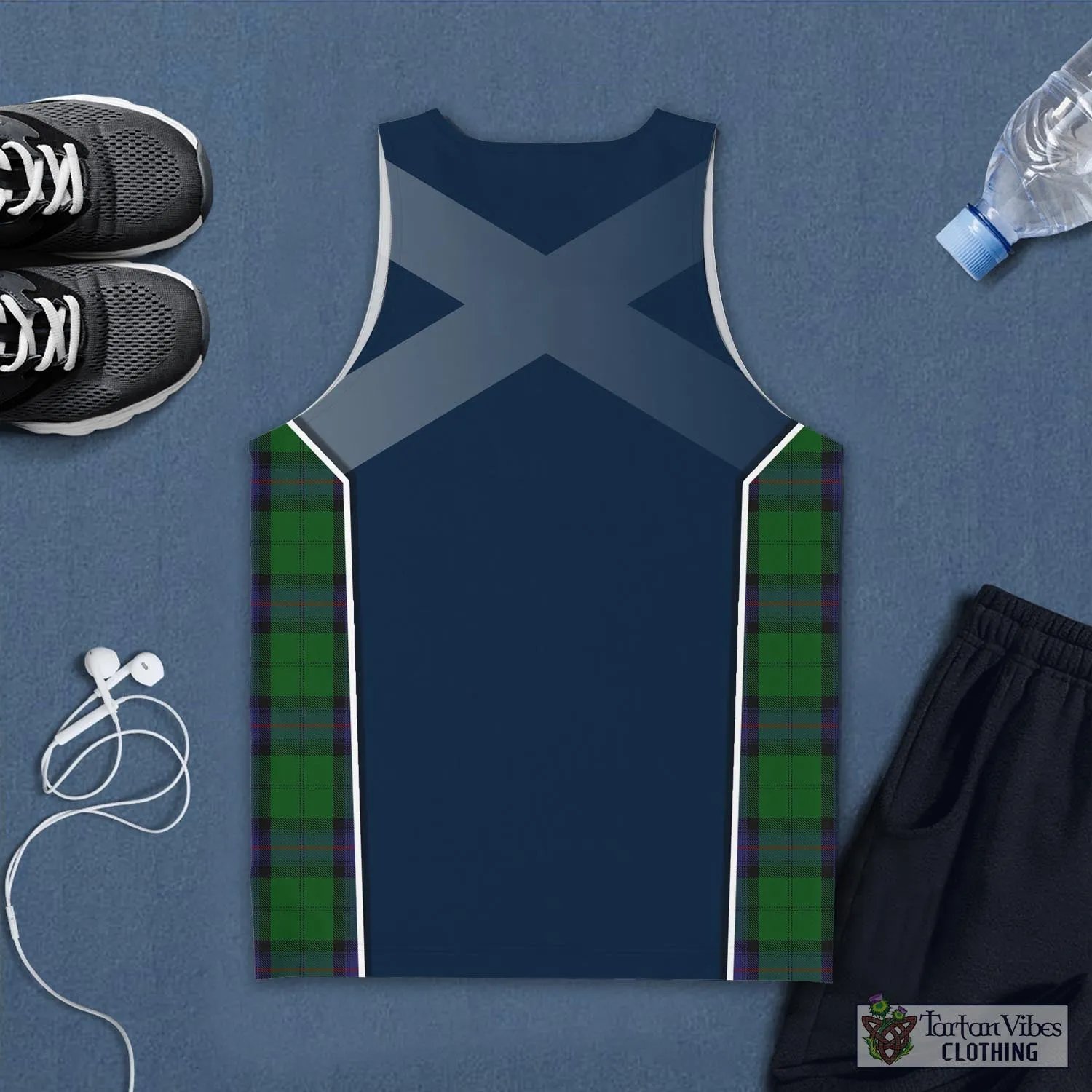 Armstrong Tartan Men's Tanks Top with Family Crest and Scottish Thistle Vibes Sport Style