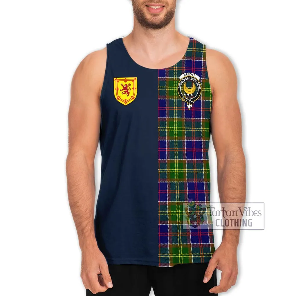 Arnott Tartan Men's Tank Top Alba with Scottish Lion Royal Arm Half Style