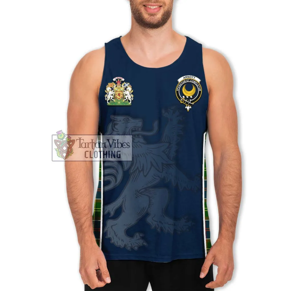 Arnott Tartan Men's Tank Top with Family Crest and Lion Rampant Vibes Sport Style