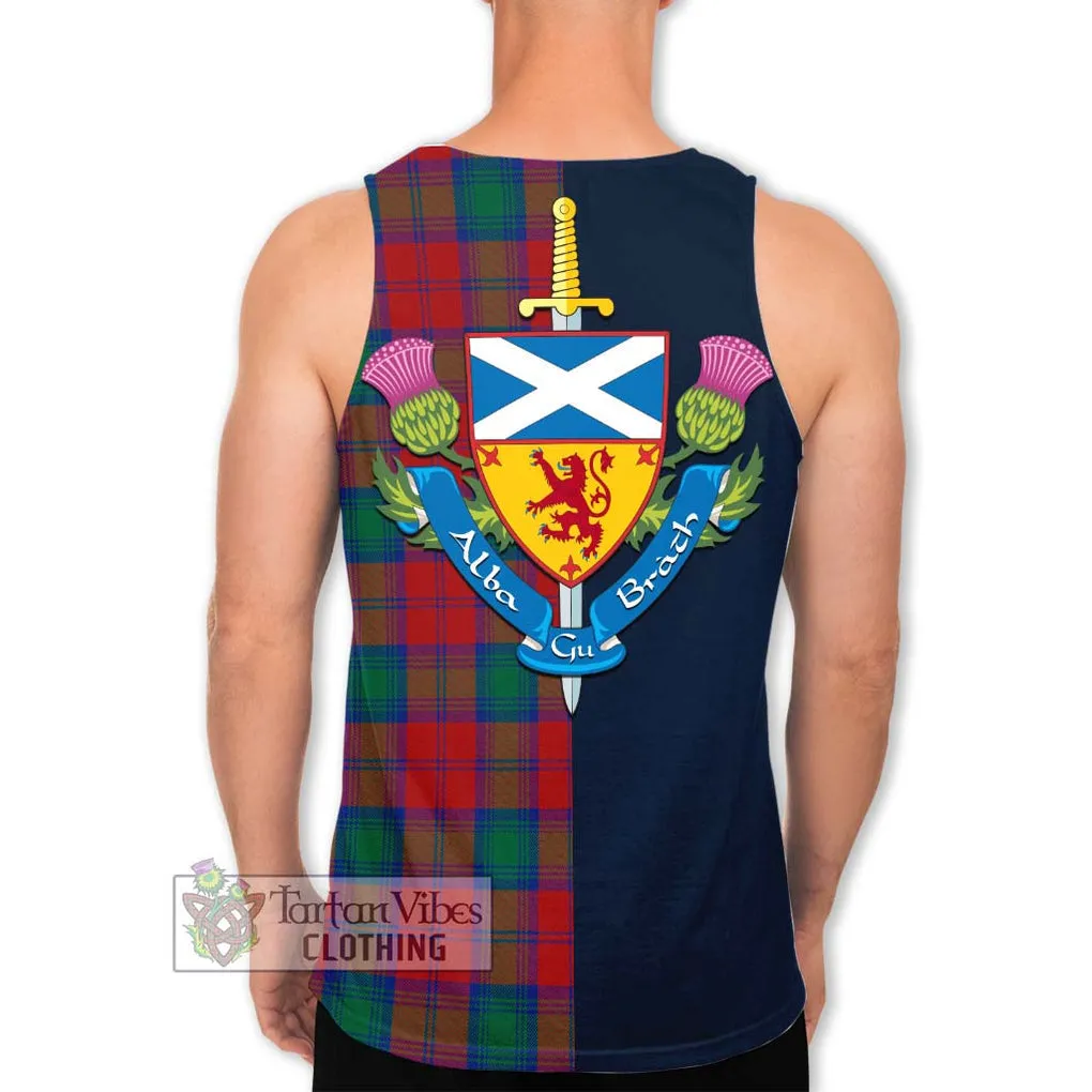 Auchinleck (Affleck) Tartan Men's Tank Top Alba with Scottish Lion Royal Arm Half Style