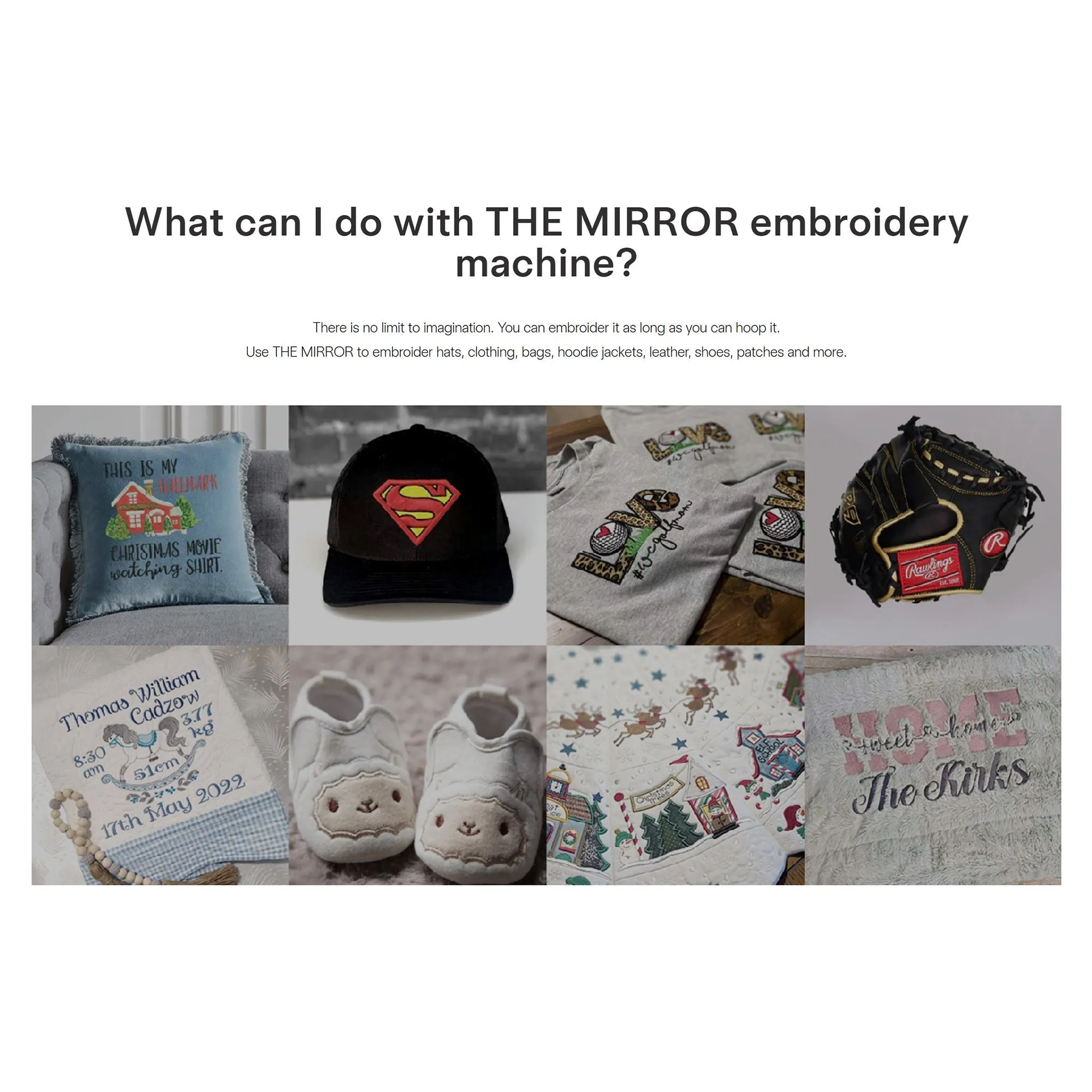 BAi MIRROR 15 Needle Commercial Embroidery Machine with Mighty Hoop Bundle