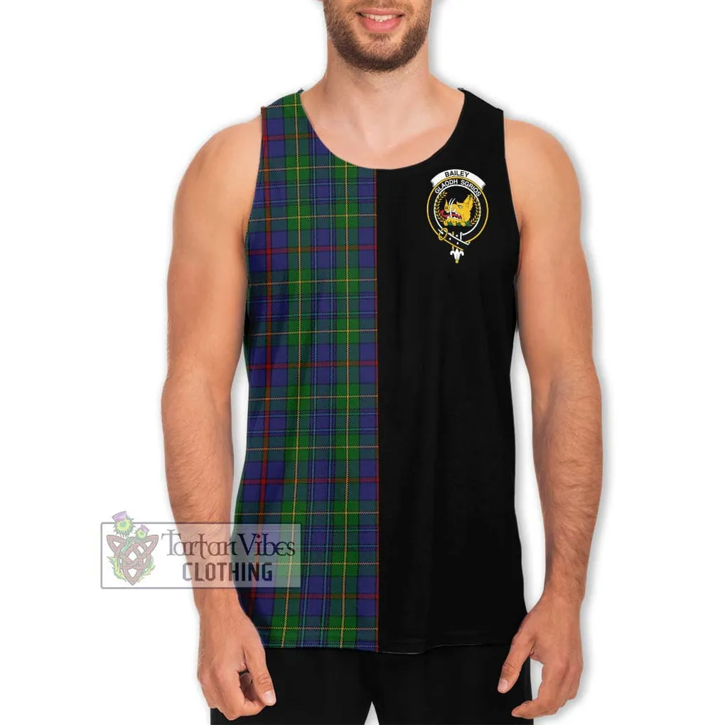 Bailey Tartan Men's Tank Top with Family Crest and Half Of Me Style