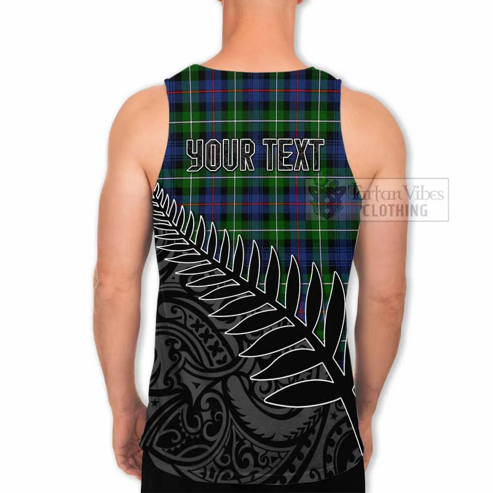 Baillie (Bailey) Crest Tartan Men's Tank Top with New Zealand Silver Fern Half Style