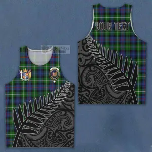 Baillie (Bailey) Crest Tartan Men's Tank Top with New Zealand Silver Fern Half Style