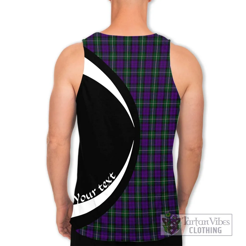 Baillie Highland Society Tartan Men's Tank Top with Family Crest Circle Style