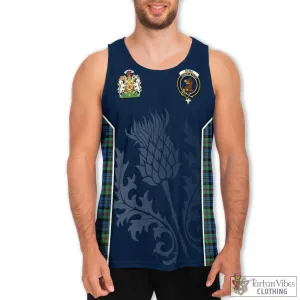 Baird Ancient Tartan Men's Tanks Top with Family Crest and Scottish Thistle Vibes Sport Style