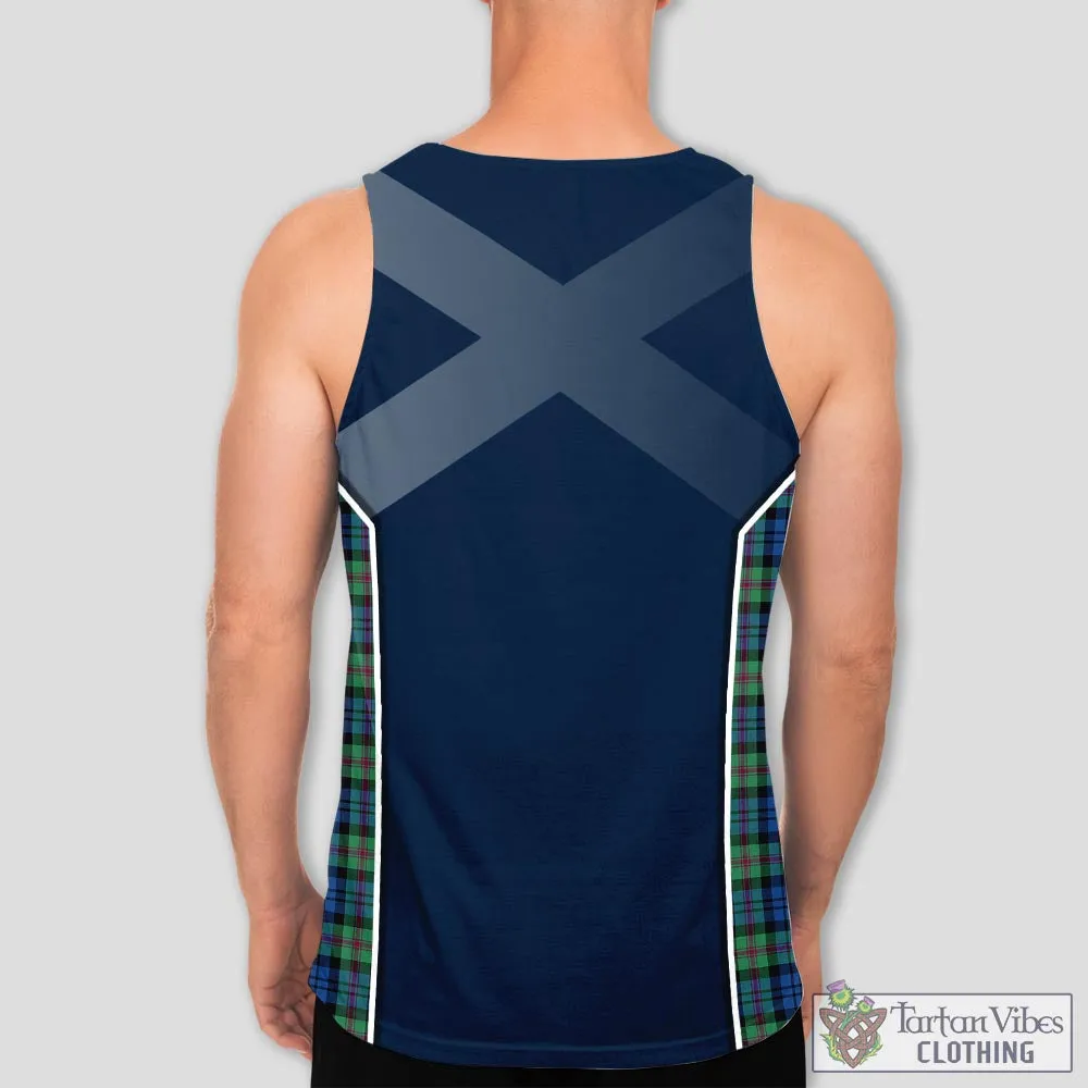 Baird Ancient Tartan Men's Tanks Top with Family Crest and Scottish Thistle Vibes Sport Style