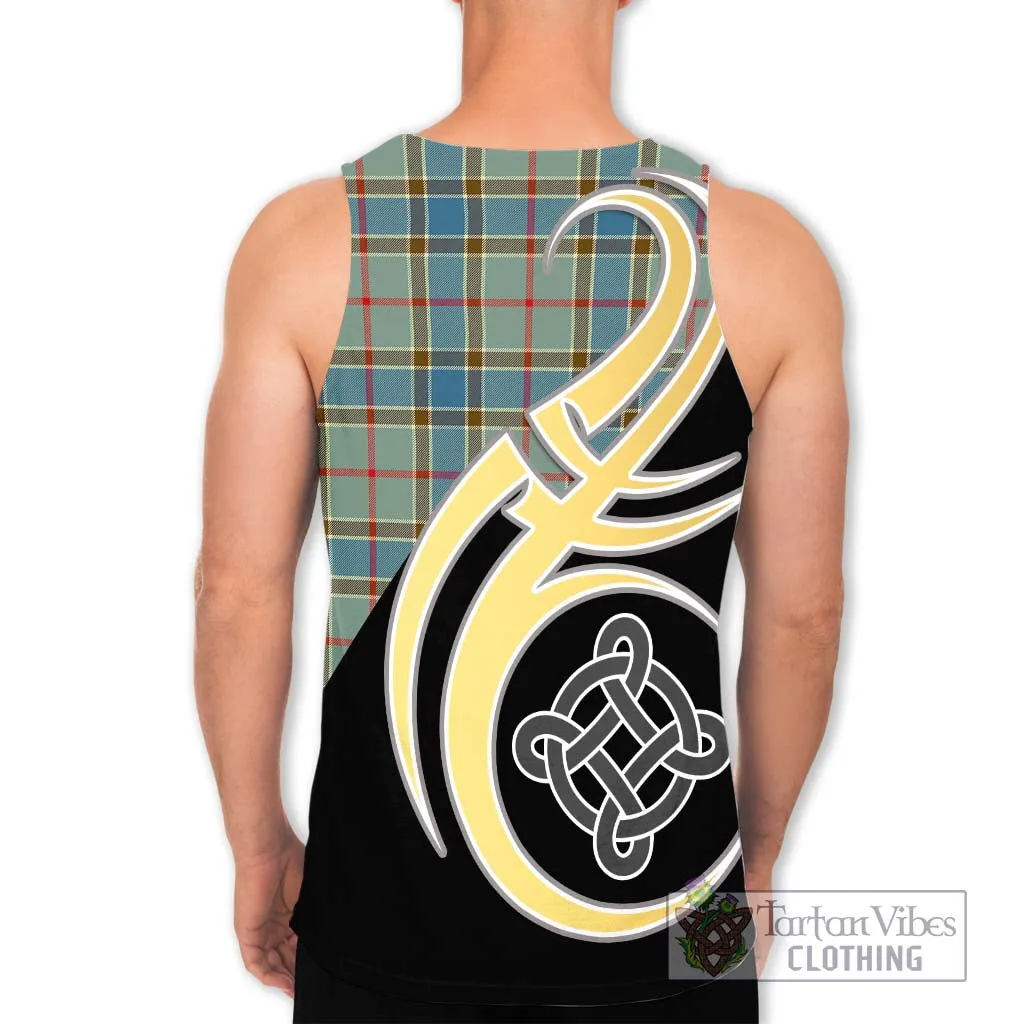 Balfour Blue Tartan Men's Tank Top with Family Crest and Celtic Symbol Style