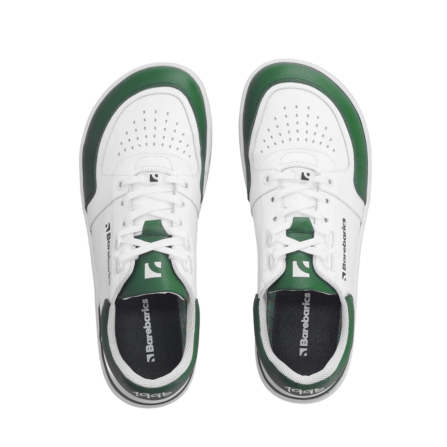 Barefoot Sneakers Barebarics Wave - White & Dark Green CLEARANCE