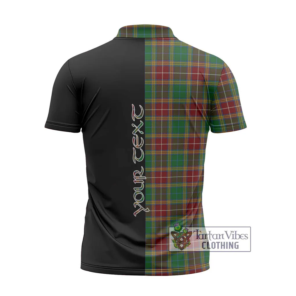 Baxter Tartan Zipper Polo Shirt with Family Crest and Half Of Me Style