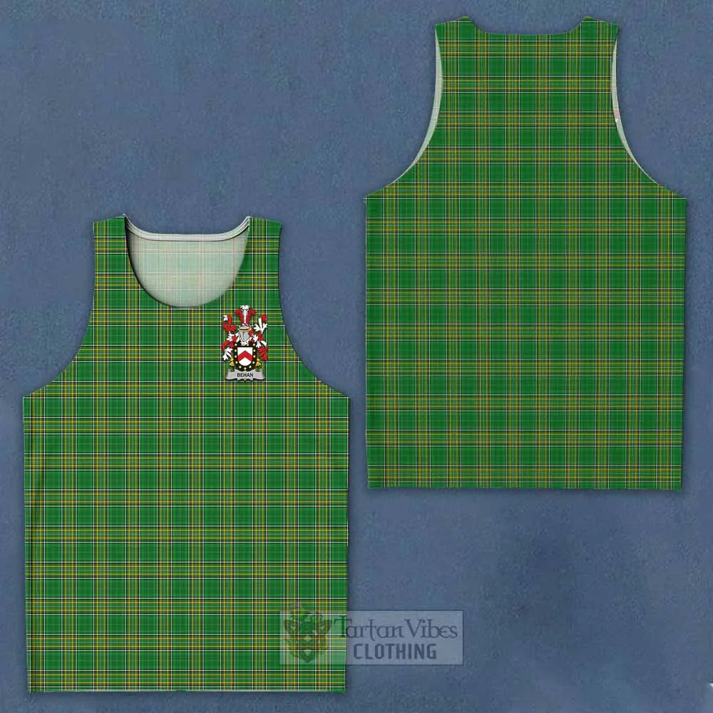 Behan Irish Clan Tartan Men's Tank Top with Coat of Arms