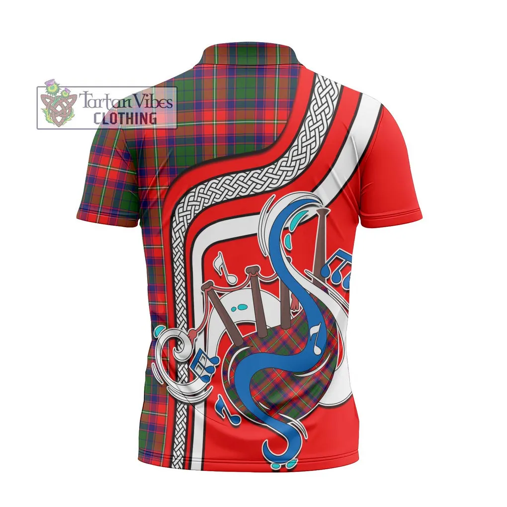 Belsches Tartan Zipper Polo Shirt with Epic Bagpipe Style