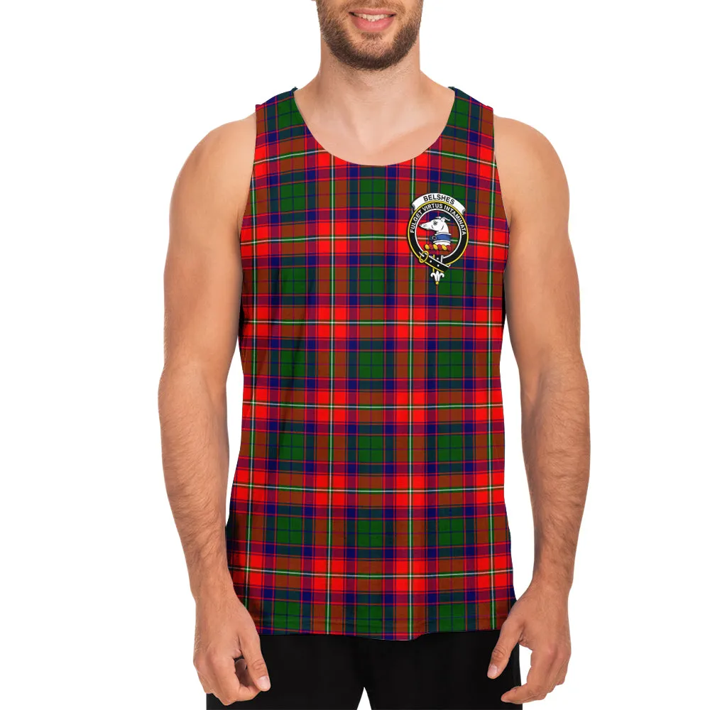 Belshes Tartan Mens Tank Top with Family Crest