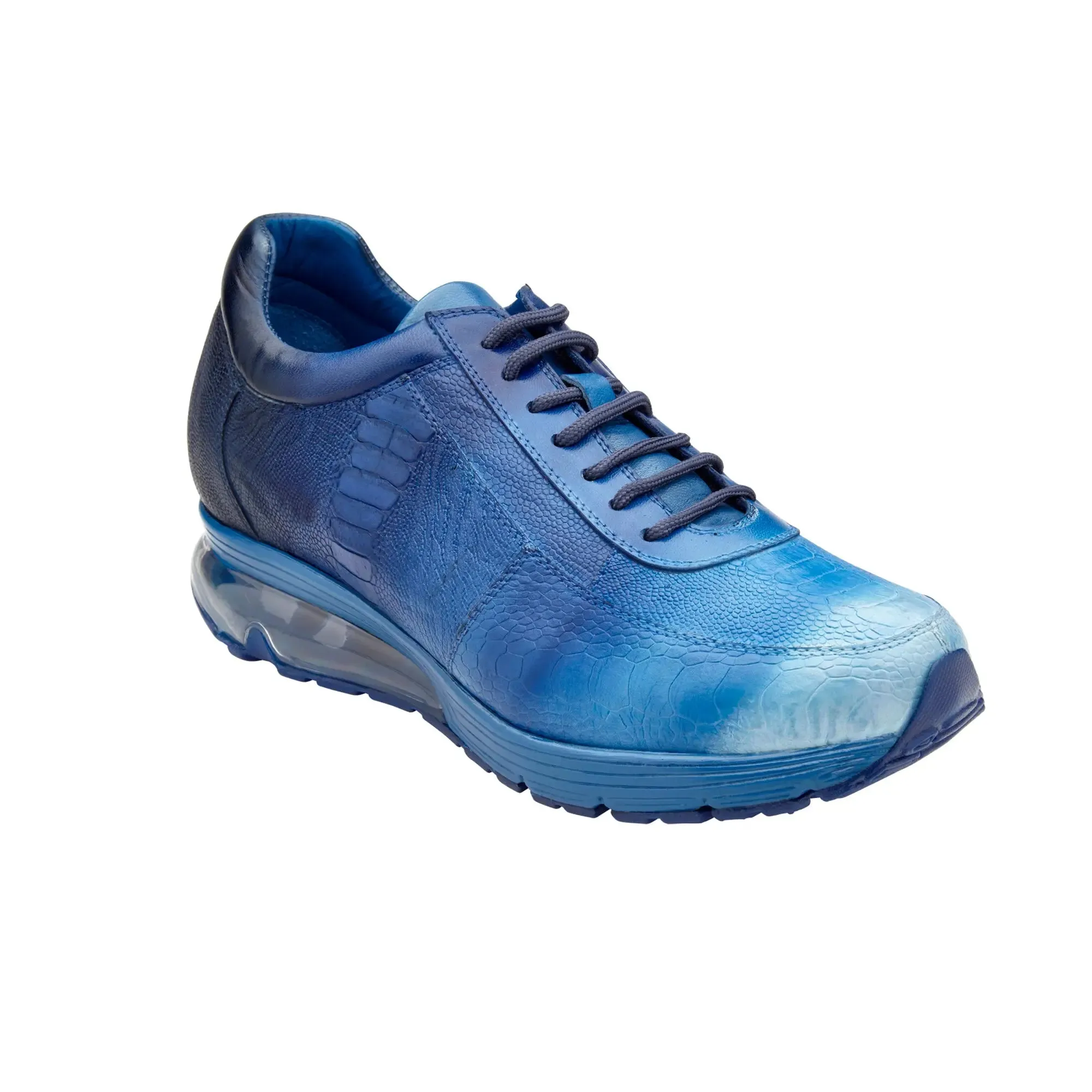 Belvedere George in Multi Cobalt Genuine Ostrich Hand-painted Sneakers