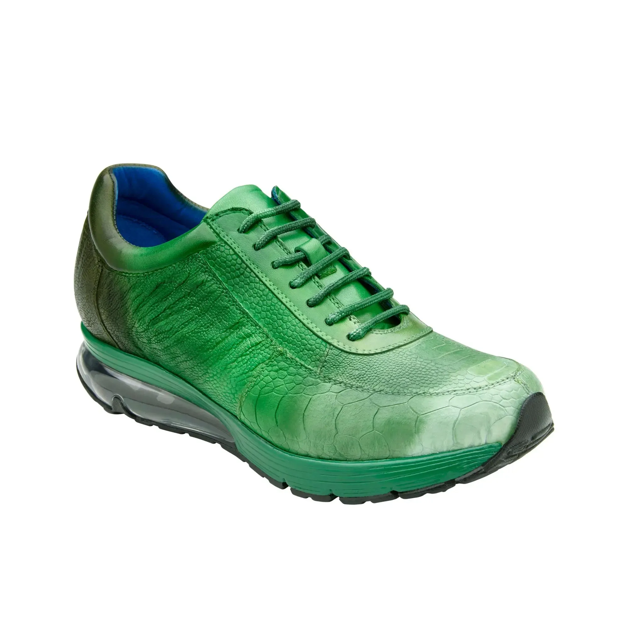 Belvedere George in Multi Pine Genuine Ostrich Hand-painted Sneakers