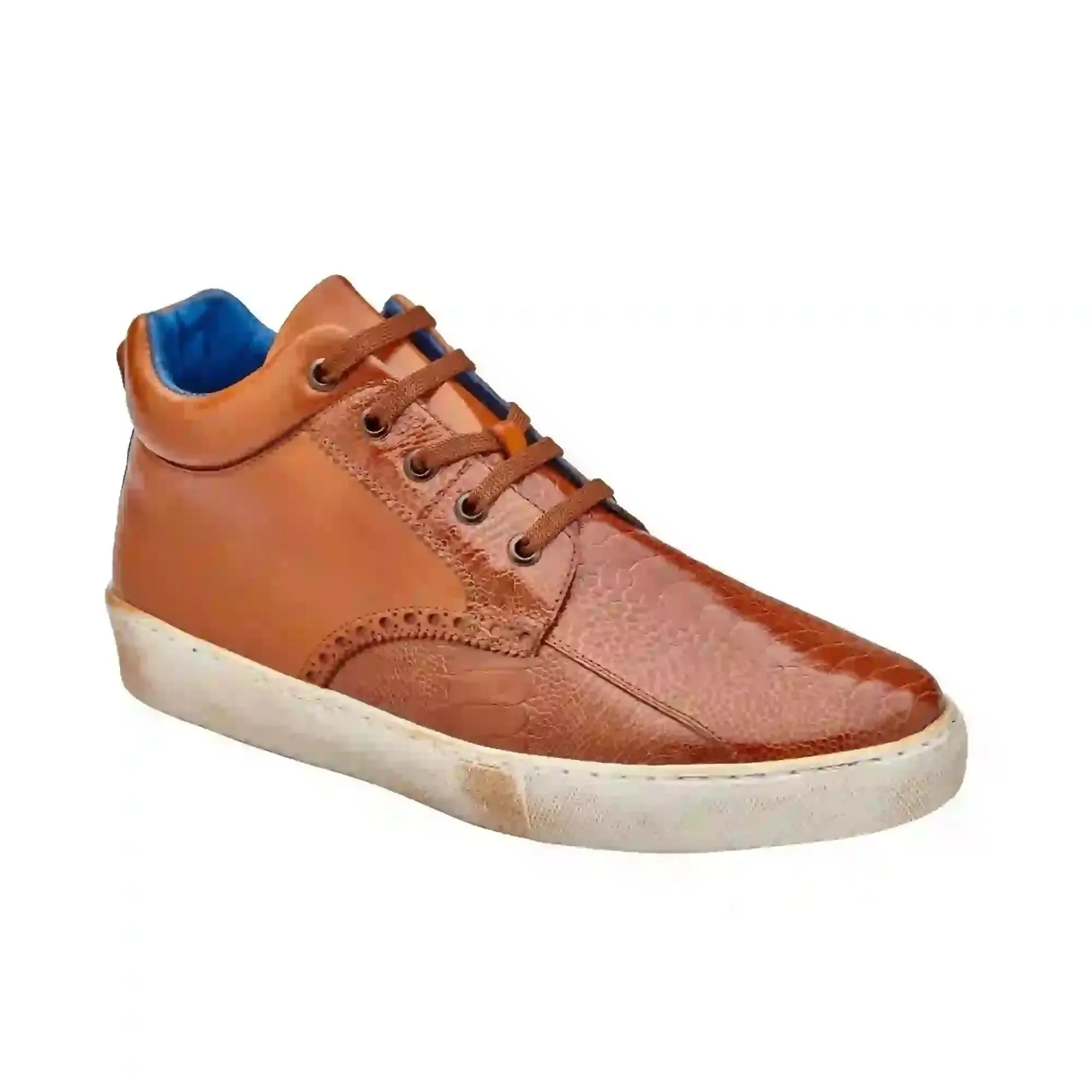 Belvedere Omar in Antique Walnut Genuine Ostrich Leg & Italian Calf Sneakers