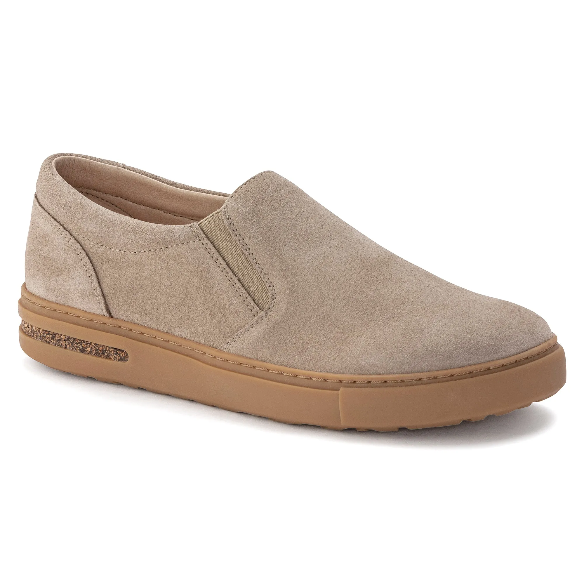 Birkenstock Oswego sandcastle suede with tan sole