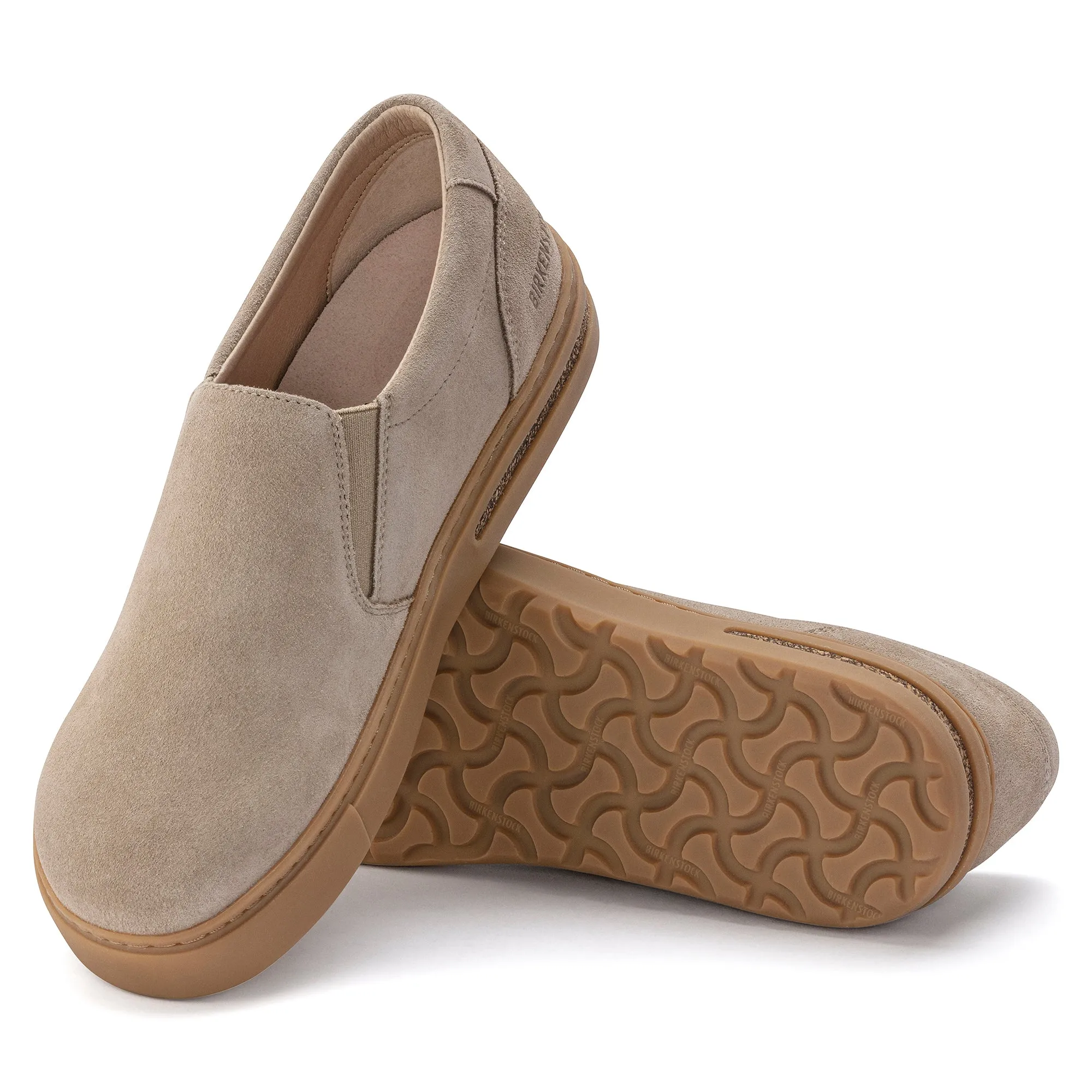 Birkenstock Oswego sandcastle suede with tan sole