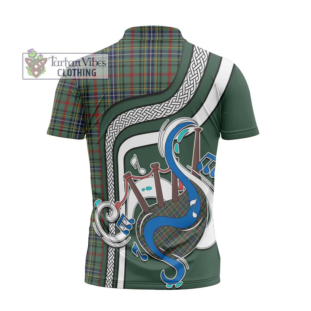 Bisset Tartan Zipper Polo Shirt with Epic Bagpipe Style