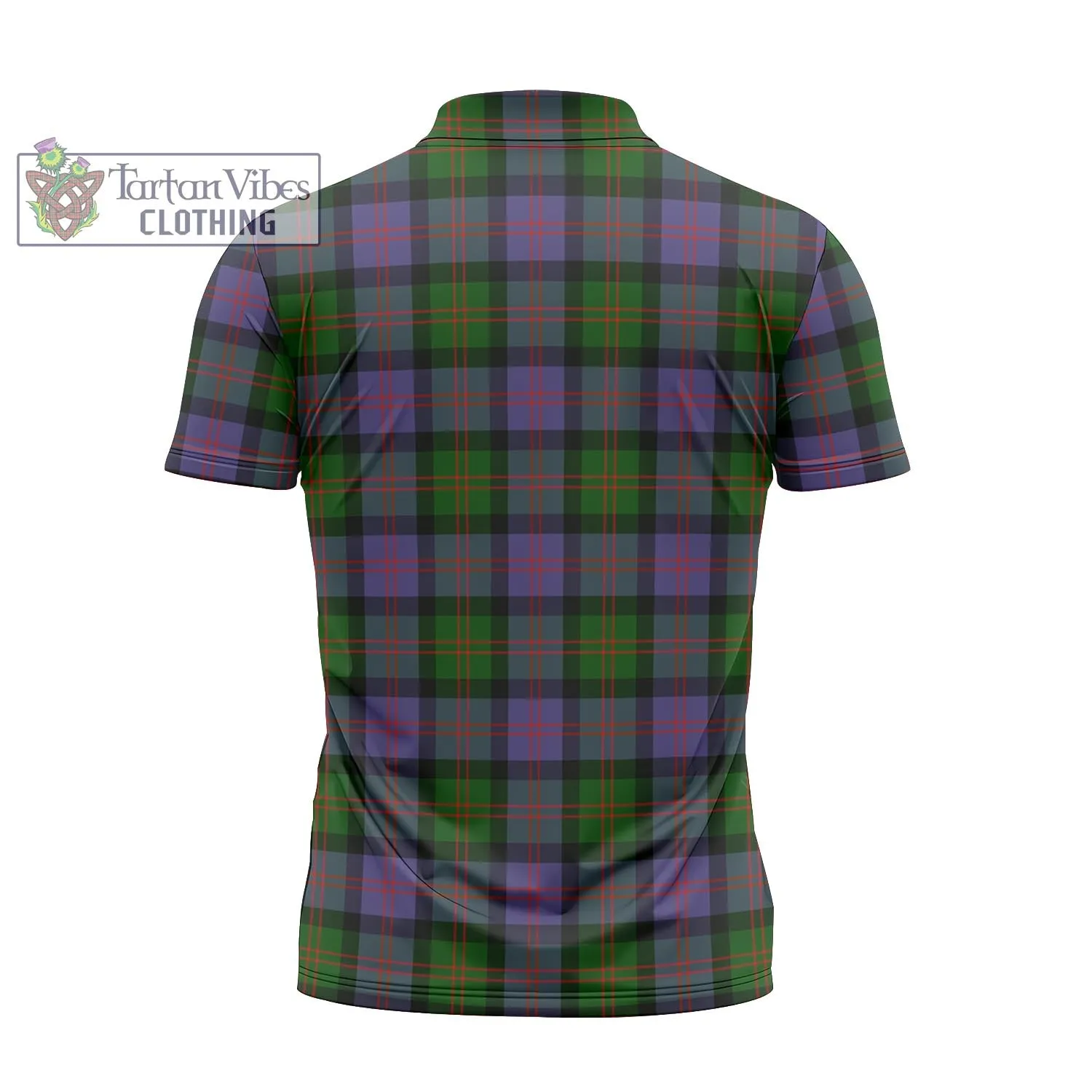 Blair Modern Tartan Zipper Polo Shirt with Family Crest